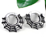 2PCS Spider Web Ear Hangers Halloween Ear Gauges