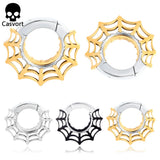 2PCS Spider Web Ear Hangers Halloween Ear Gauges
