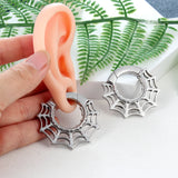 2PCS Spider Web Ear Hangers Halloween Ear Gauges