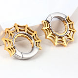 2PCS Spider Web Ear Hangers Halloween Ear Gauges