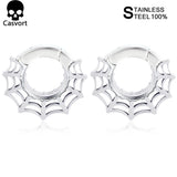 2PCS Spider Web Ear Hangers Halloween Ear Gauges