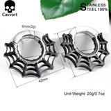 2PCS Spider Web Ear Hangers Halloween Ear Gauges