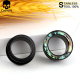 2Pcs Stainless Steel Ear Piercing Plugs Body Jewelry Ear Tunnels Expanders