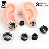 2Pcs Stainless Steel Ear Piercing Plugs Body Jewelry Ear Tunnels Expanders