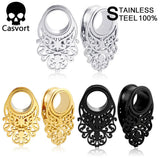 2pcs Stainless Steel Dangle Piercing Earrings Gauges Body Jewelry