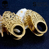 2pcs Stainless Steel Dangle Piercing Earrings Gauges Body Jewelry