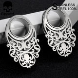 2pcs Stainless Steel Dangle Piercing Earrings Gauges Body Jewelry