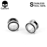 Stainless Steel Dangle Plugs Gauges Body Jewelry