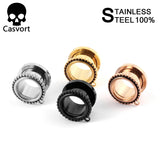 Stainless Steel Dangle Plugs Gauges Body Jewelry