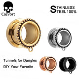 Stainless Steel Dangle Plugs Gauges Body Jewelry