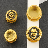 Stainless Steel Dark Skull Ear Gauges Plugs Tunnels Earring Back