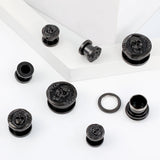 Stainless Steel Dark Skull Ear Gauges Plugs Tunnels Earring Back