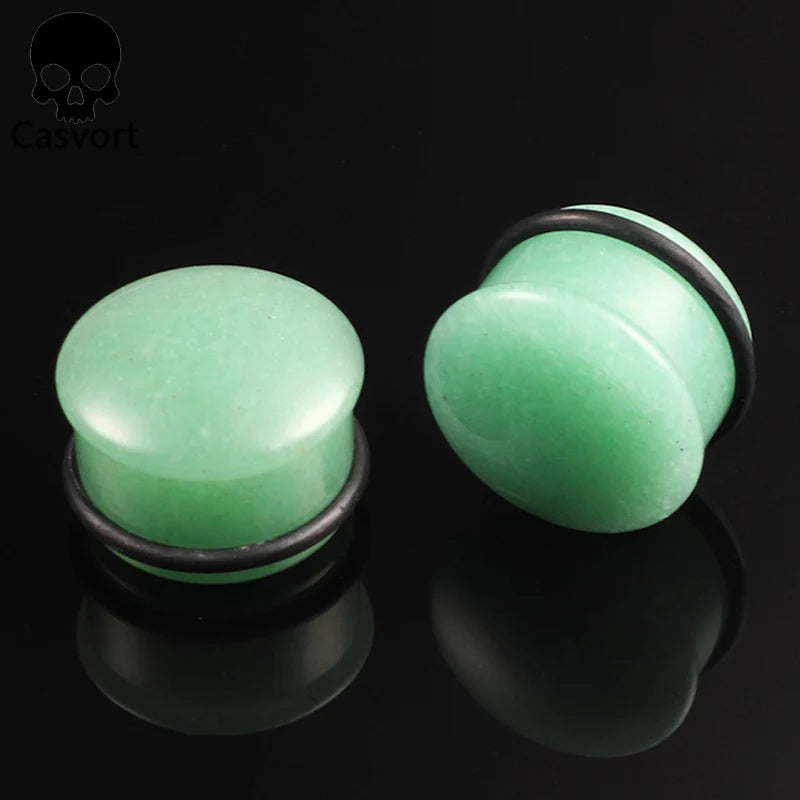 Stone Ear Piercing Body Jewelry Gauges Plugs Tunnels 2PCS/Lot