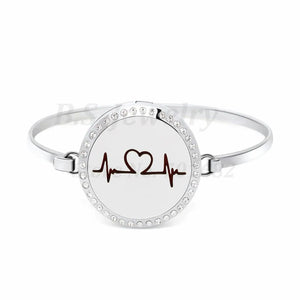 Cat 30mm Stainless Bangle Aromatherapy Locket Diffuser Bracelet
