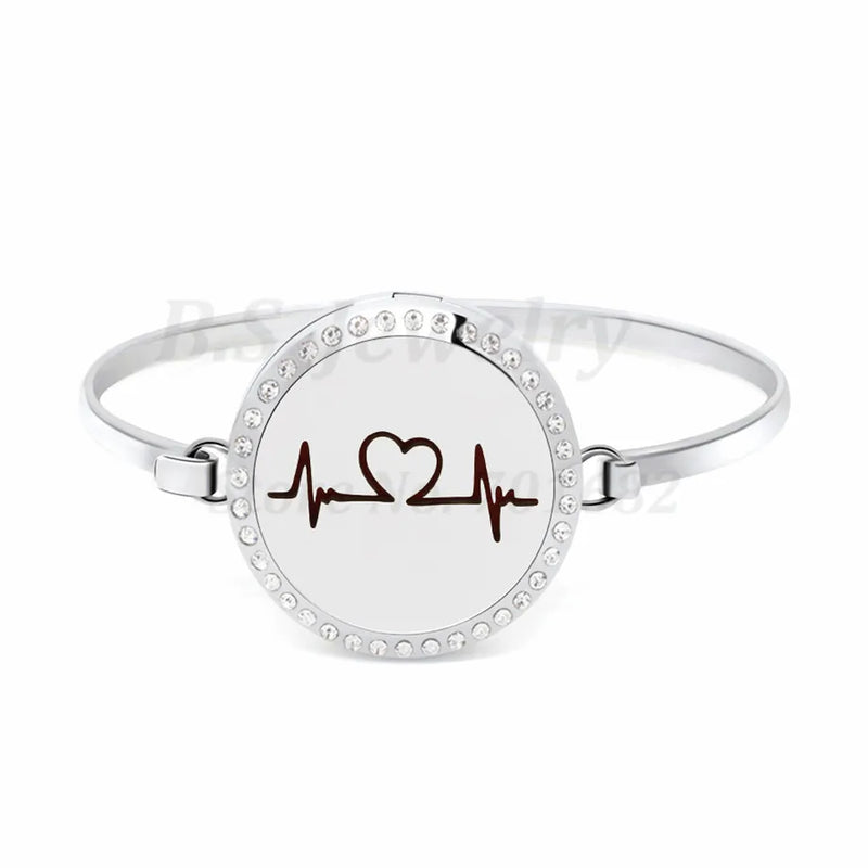 Cat 30mm Stainless Bangle Aromatherapy Locket Diffuser Bracelet