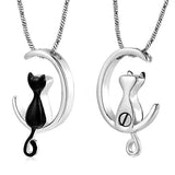 Moon Cat Ashes Necklace Memorial Cremation Urn For Women