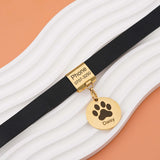 Adjustable Leather Cat Collar Carved Small Unisex Pet Collar