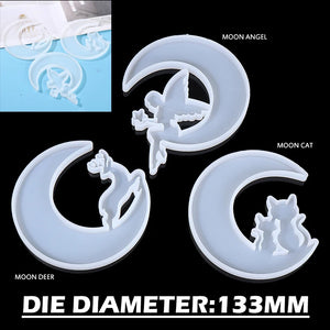 Cat Deer Moon Resin Epoxy Mold Silicone Casting Mould DIY Decoration