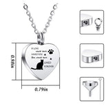Cat/Dog Ashes Necklace Memorial Pet Cremation Urn Necklace Heart