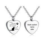 Cat/Dog Ashes Necklace Memorial Pet Cremation Urn Necklace Heart