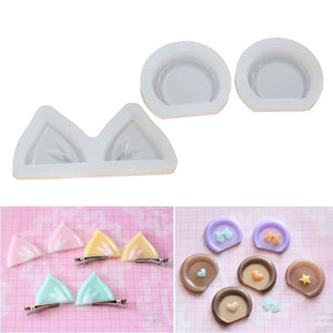 Cat Bear Ear Hairpin Resin Mold DIY Crafts Jewelry Tools