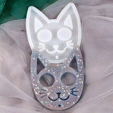 Cat Face Silicone Casting Molds For DIY Resin Keychain Pendant