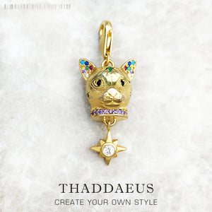 Cat Charms Pendant 925 Sterling Silver European Jewelry Gift