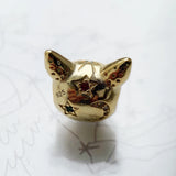 Cat Golden Beads, 925 Sterling Silver Power Animal Jewelry Gift