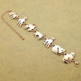 Cat Kitten Pet Charm Chain Link Bracelets for Women Bastet Cuff Bangles