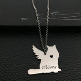 Cat Memorial Stainless Steel Necklace Pet Loss Gift YP6066