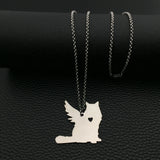 Cat Memorial Stainless Steel Necklace Pet Loss Gift YP6066