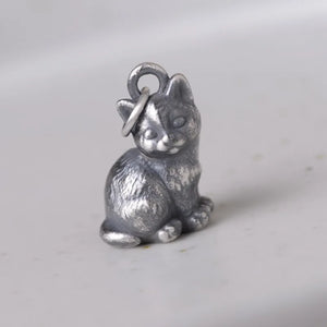 Cat Necklace Pendant Silver Jewelry 925 Sterling Silver Vintage Style