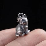 Cat Necklace Pendant Silver Jewelry 925 Sterling Silver Vintage Style