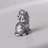 Cat Necklace Pendant Silver Jewelry 925 Sterling Silver Vintage Style