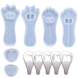 Cat Paw Bottle Opener Silicone Mold Gift Set
