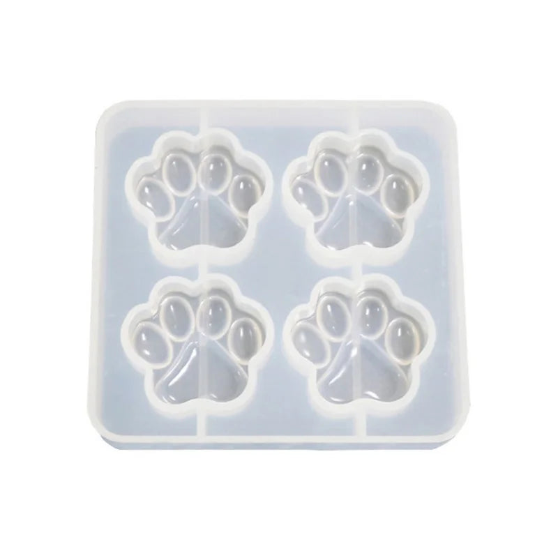 4 Cavity Cat/Dog Paw Silicone Mold for UV Resin Epoxy Mould Craft