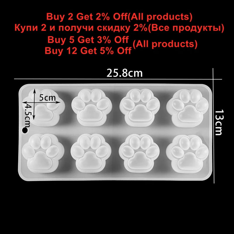 Cat Paw Silicone Mold Dog Paw Cake Chocolate Mold Bear Paw Silicone Mold