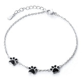 Cat Paw Silver Bracelet Sterling 925 Dog Footprint Pet Animal Shaped Handchain