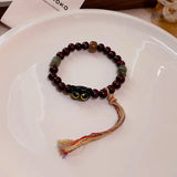 Cat Paw Wood Bead Bracelet Boho Style Women's Jewelry