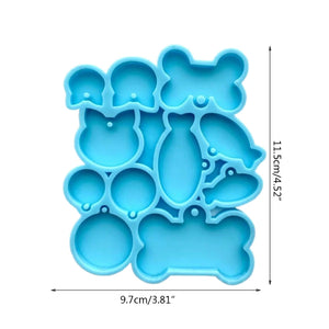 Pet Fish Bone Dog Keychain Resin Mold Kit DIY Crafts Tool