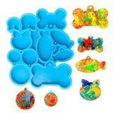 Pet Fish Bone Dog Keychain Resin Mold Kit DIY Crafts Tool