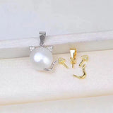 Cat Shape 925 Silver Pendant Base Settings for Gemstones 5pcs/lot