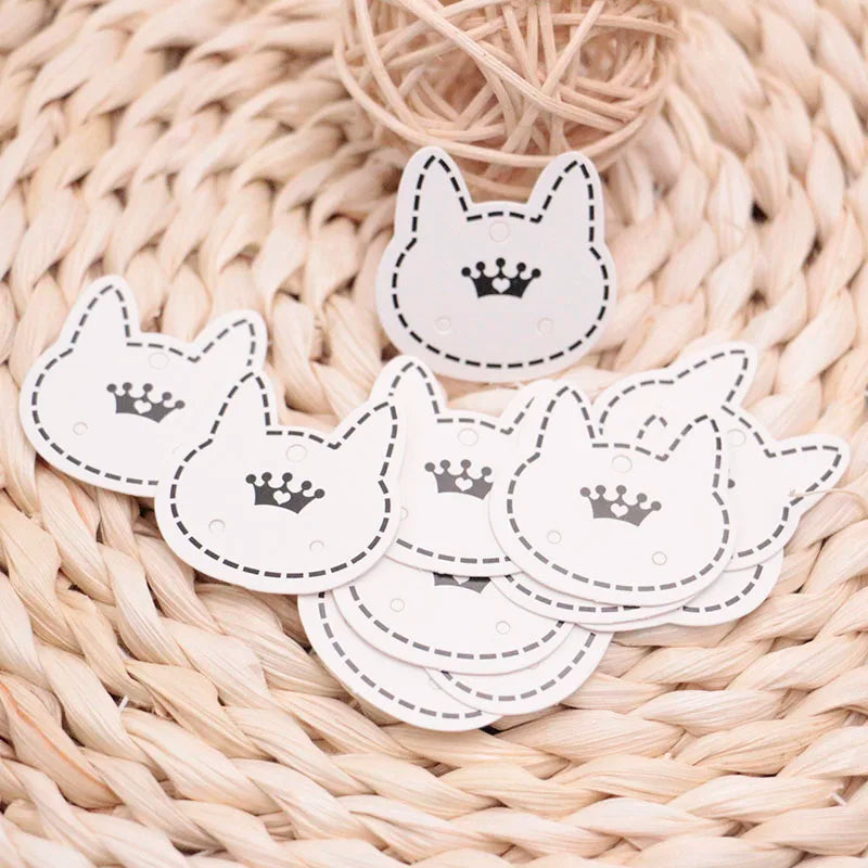 Cat Shape Earrings Display Holder 3.7*3.7cm Paper Card