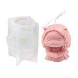 3D Cat Candle Silicone Mold Small Man Woman Fondant Mould for Cakes