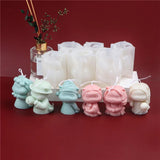 3D Cat Candle Silicone Mold Small Man Woman Fondant Mould for Cakes
