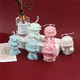 3D Cat Candle Silicone Mold Small Man Woman Fondant Mould for Cakes