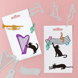Cat Theme Cut Dies Multiple Musical Instruments Metal Cutting Dies