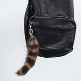 Faux Fur Cat Wolf Fox Tail Keychain Raccoon Tail Bag Charm Plush Animal Handbag