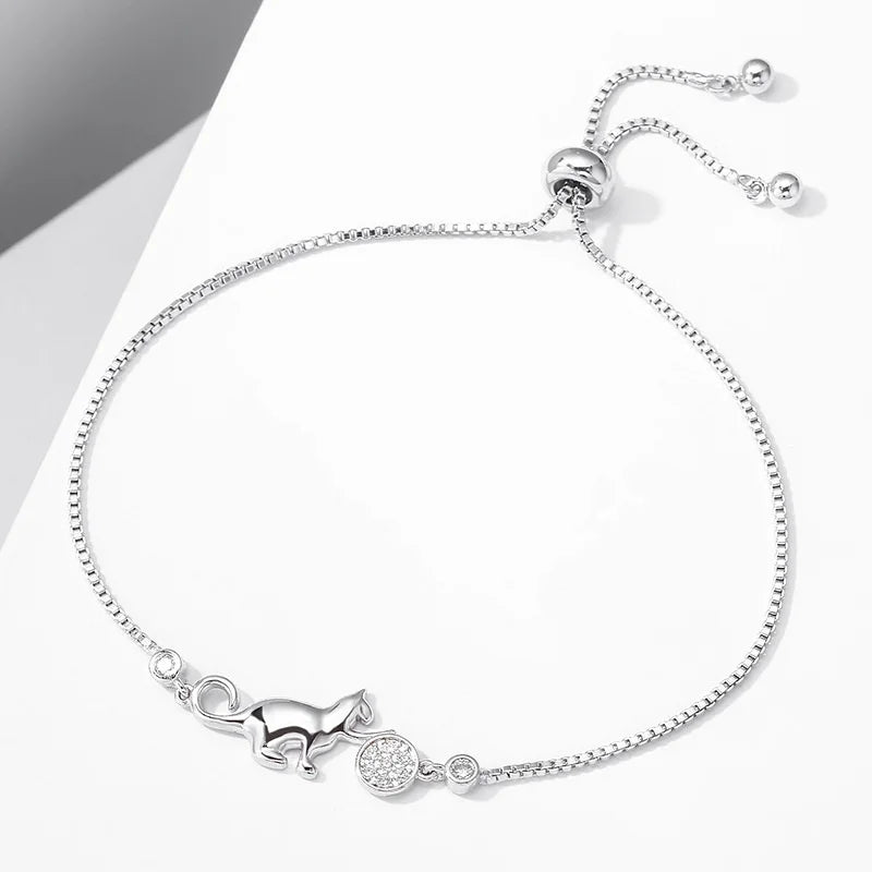 Cat & Ball Charm Bracelets Women's Hand Jewelry