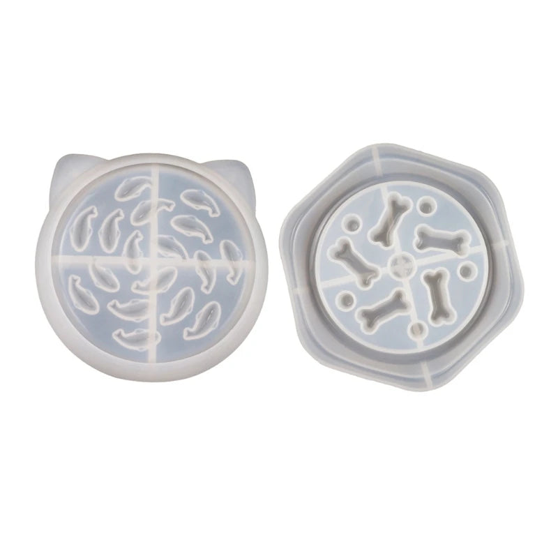 Cat and Dog Bowl Epoxy Resin Mold Puppy Slow Feeder Silicone Mold DIY Crafts
